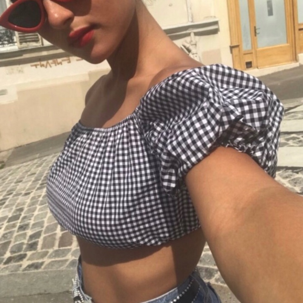 Reformation Puff Sleeved Crop Top